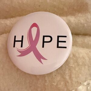Source Unknown Pink Ribbon Hope Button